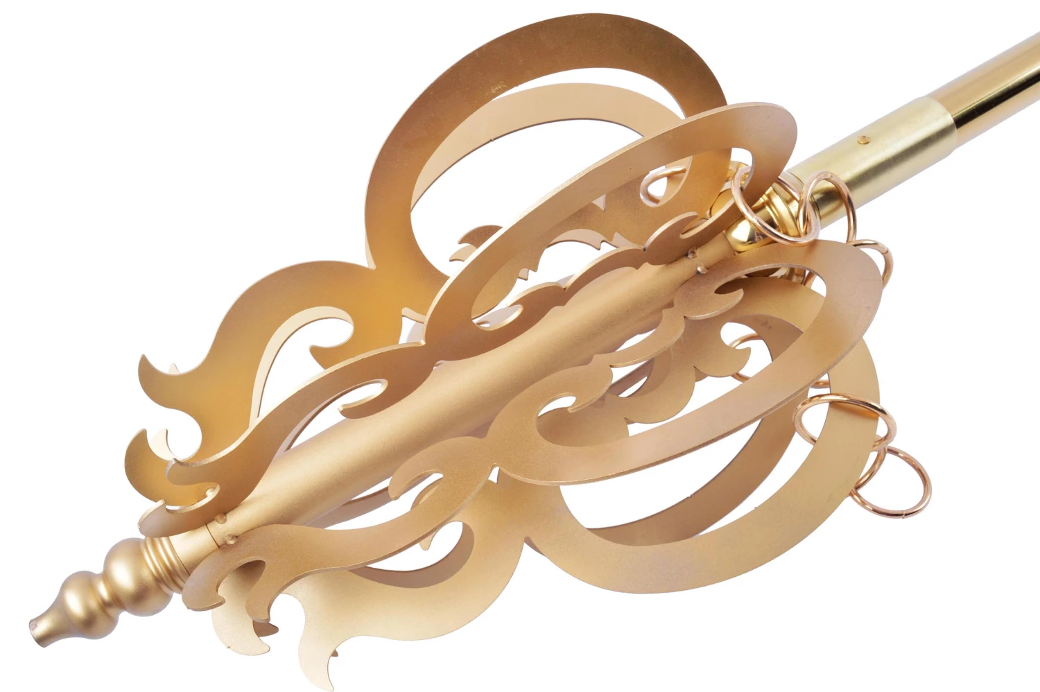 Bâton Zen Khakkara Démontable (12 anneaux), Inox Doré Bâton Zen Khakkara Démontable (12 Anneaux), Inox Doré -Boutique Kali Escrima baton zen khakkara demontable inox dore 3