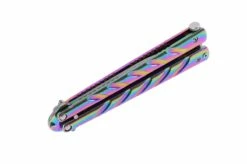 Couteau Papillon, Iridescent V2 - Acier Inoxydable (22 Cm) -Boutique Kali Escrima couteau papillon acier inoxydable iridescent v2 22 cm 4