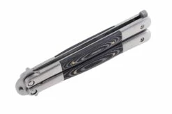 Couteau Papillon - Bois & Acier Inoxydable (22.5cm) -Boutique Kali Escrima couteau papillon bois acier 23cm 2