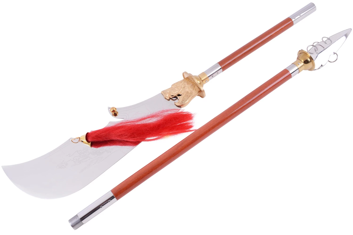 Hallebarde Démontable Guan Dao, à garde fine & lame large - Rigide Hallebarde Démontable Guan Dao, à Garde Fine & Lame Large - Rigide -Boutique Kali Escrima hallebarde demontable guan dao a garde fine lame large rigide 2