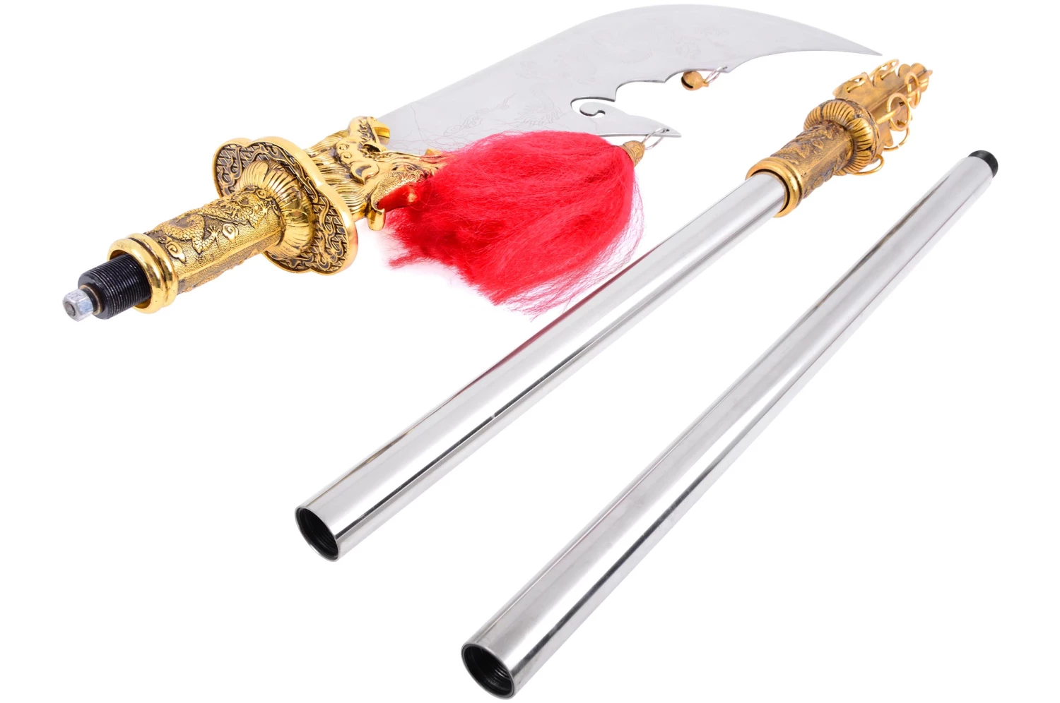 Hallebarde Démontable Guan Dao, Xin Guan Yue Dorée - Rigide Hallebarde Démontable Guan Dao, Xin Guan Yue Dorée - Rigide -Boutique Kali Escrima hallebarde demontable guan dao xin guan yue doree rigide 7