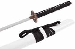 Katana Iaïto Dragon Doré, Blanc & Tressage Noir -Boutique Kali Escrima katana iaito dragon dore blanc tressage noir 2