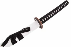 Katana Iaïto Dragon Doré, Blanc & Tressage Noir -Boutique Kali Escrima katana iaito dragon dore blanc tressage noir 9