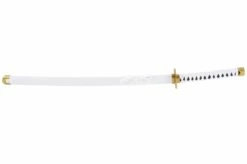Katana Réaliste Blanc, Garde Ronde, Baohu - Réplique Bambou -Boutique Kali Escrima katana realiste blanc garde ronde baohu replique bambou 6