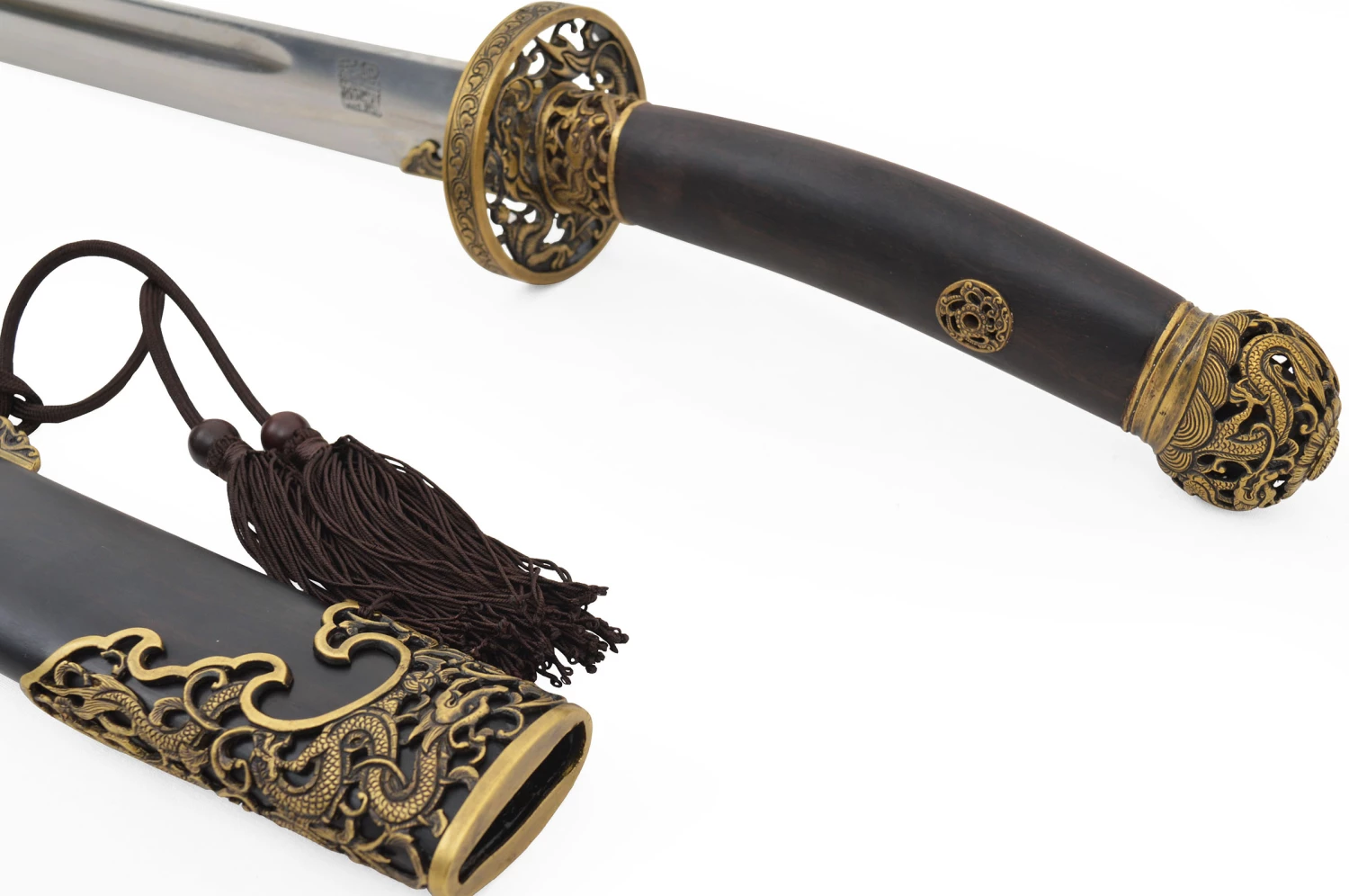 Sabre de la Dynastie Qing - Acier Damas, Rigide Aiguisé Sabre De La Dynastie Qing - Acier Damas, Rigide Aiguisé -Boutique Kali Escrima sabre de la dynastie qing acier damas rigide aiguise 3