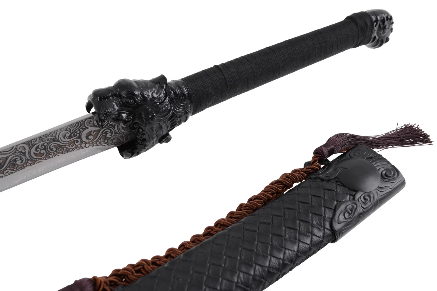 Sabre De La Dynastie Qing - Liuyedao à Tête De Tigre, Rigide Aiguisé 5 Sabre De La Dynastie Qing - Liuyedao à Tête De Tigre, Rigide Aiguisé – Image 3