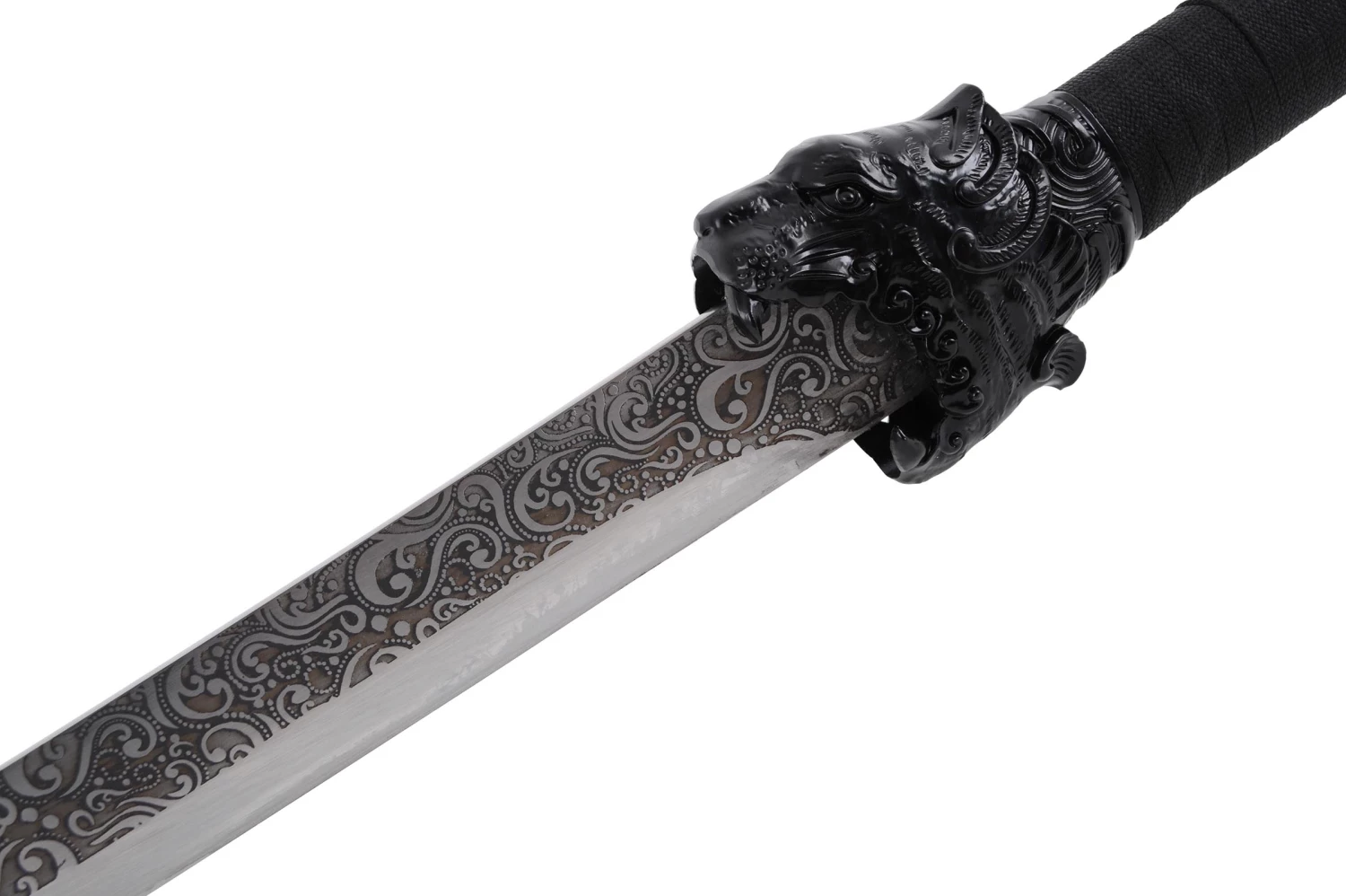 Sabre De La Dynastie Qing - Liuyedao à Tête De Tigre, Rigide Aiguisé 6 Sabre De La Dynastie Qing - Liuyedao à Tête De Tigre, Rigide Aiguisé – Image 4