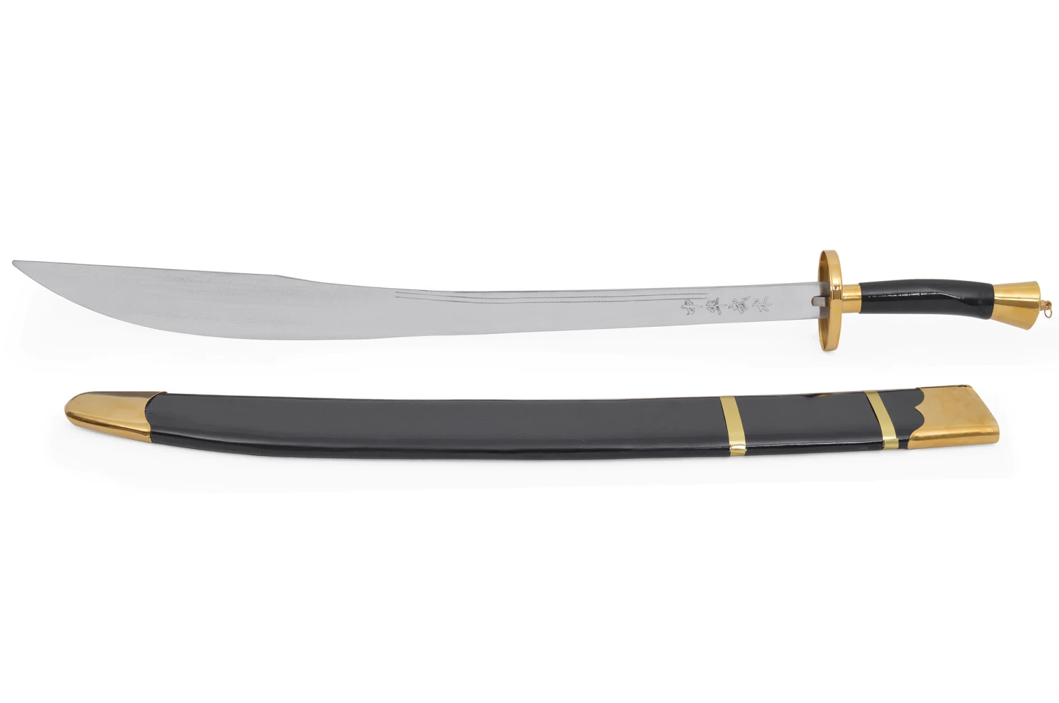 Sabre Entraînement Kungfu, Avec Fourreau, Noir/Doré - Semi Flexible Sabre Entraînement Kungfu, Avec Fourreau, Noir/Doré - Semi Flexible -Boutique Kali Escrima sabre entrainement kungfu avec fourreau noirdore