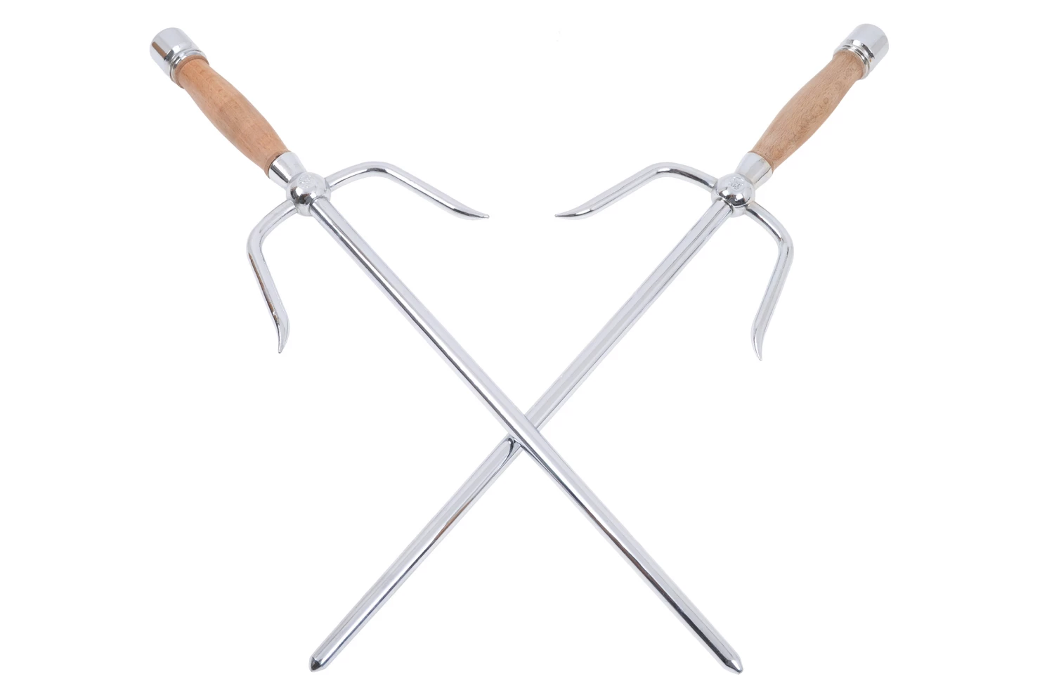 Sai Rond, Poignée wengé - Inox Sai Rond, Poignée Wengé - Inox -Boutique Kali Escrima sai rond poignee bois